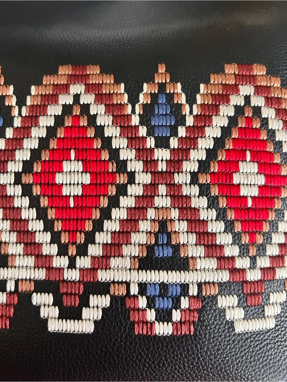 Brighton Black Tote with Red and Multicolor Beaded Diamond Trim